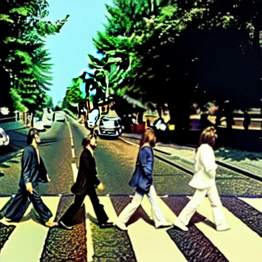 Image similar to The Beatles - Abbey Road album cover