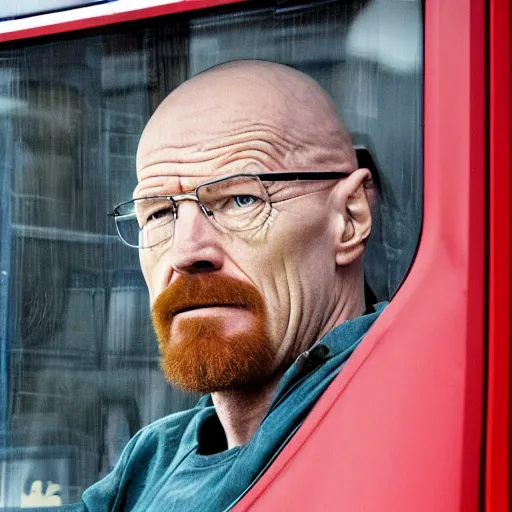 Image similar to Walter white inside a London bus