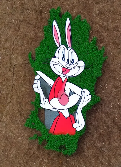 Image similar to bugs bunny as a tree