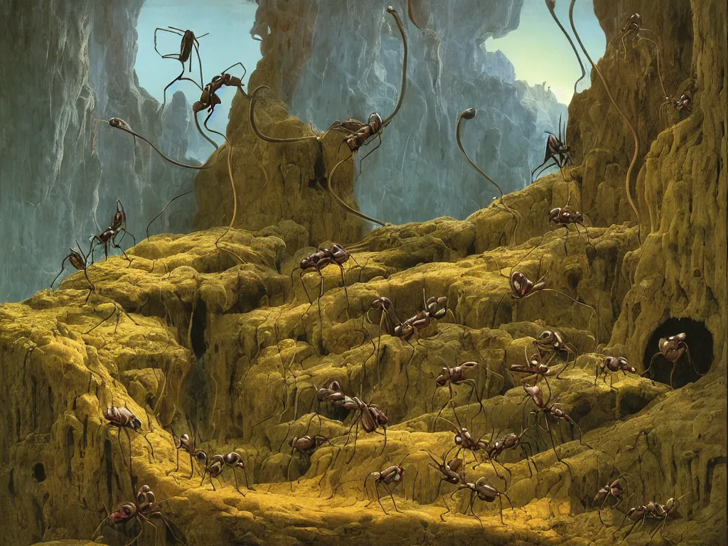 Image similar to Into the anthill. Caverns of the ants. Painting by Caspar David Friedrich, Roger Dean, Walton Ford