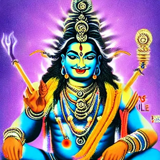 Prompt: Shiva Hindu god of destruction, guest appearance on blue's clues