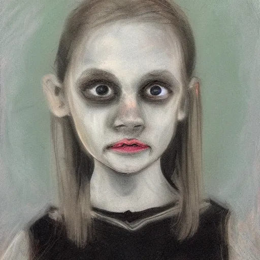 Prompt: portrait of a creepy girl