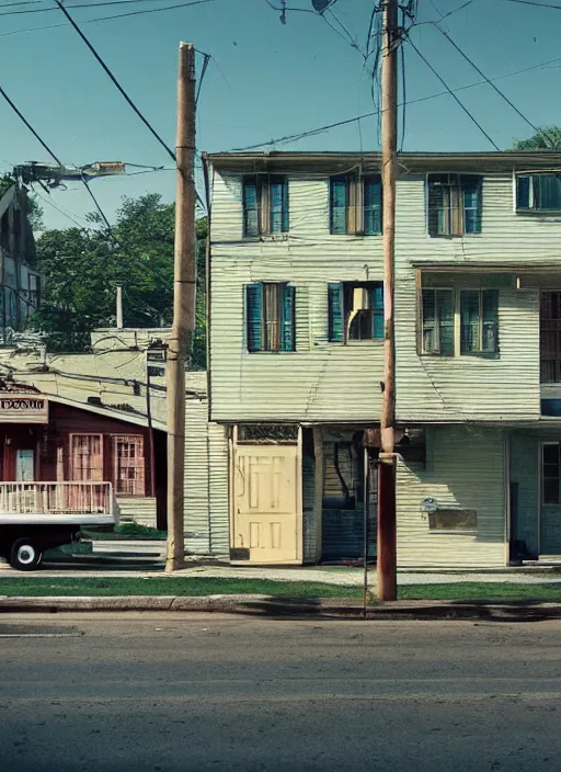 Image similar to a detailed photographic render of a 1 9 6 0 s american neighborhood by gregory crewdson, photoreal, 4 k