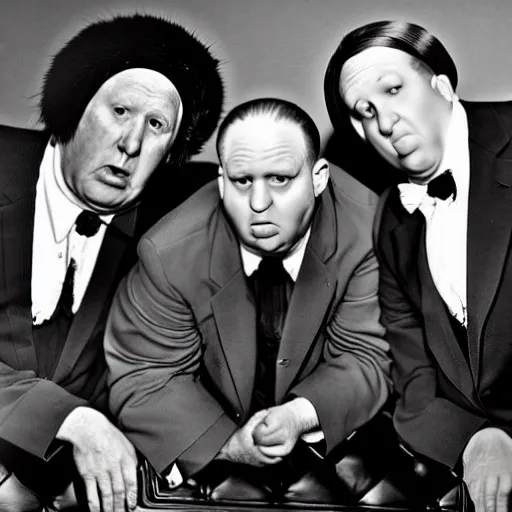 Image similar to the three stooges as a hip hop group