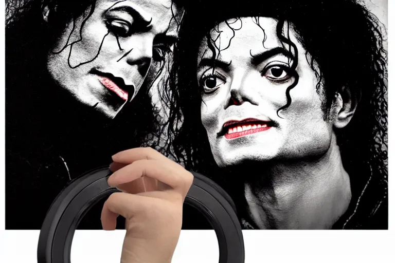 Image similar to photo of michael jackson schreaming scratched face bloody veigns showing high detail photorealistic dramatic lighting 4K