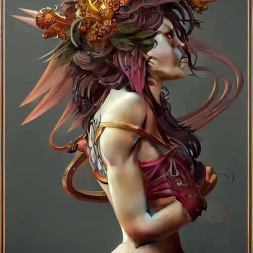 Prompt: hyper detailed ultra sharp of an attractive beautiful demon, volumetric lightening, octane render, high quality, fully detailed, 4 k, alphonse mucha, masterpiece, stunning