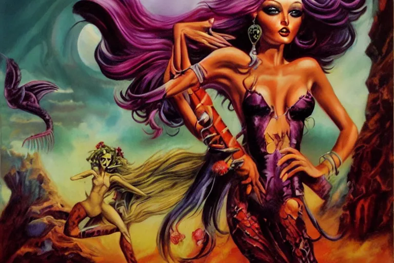 Prompt: monster high, boris vallejo, julie bell