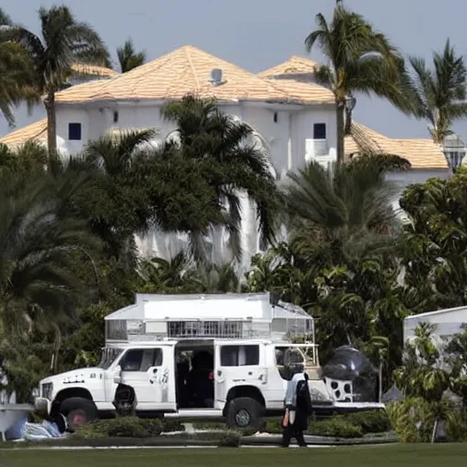 Image similar to FBI raiding mar-a-lago, walking inside luxurious rooms, looking for proofs