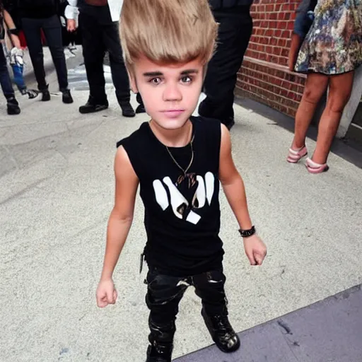 Image similar to Justin Bieber as a midget