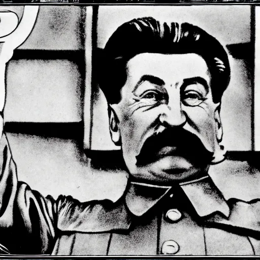 Image similar to stalin as a teletubby