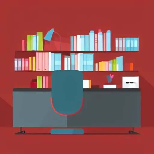 Image similar to modern office , flat design style illustration with line elements,