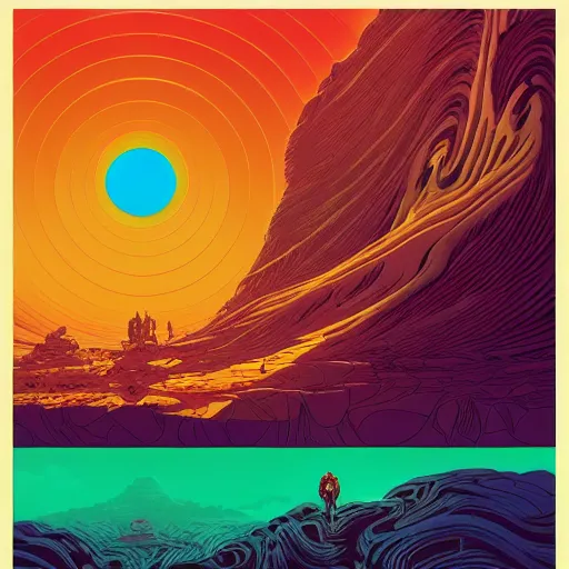 Prompt: ultrawide angle colour masterpiece dream a by kilian eng and jean giraud, incredible sense of depth and perspective and clarity, weird abstract avant garde epic, 8 k