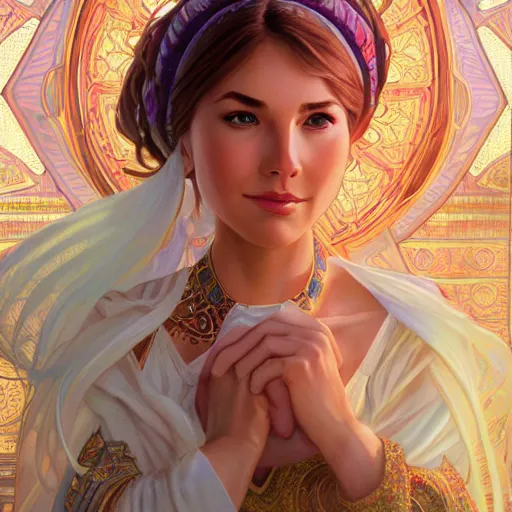 Prompt: wide angle full body portrait of I Dream of Jeannie, with a perfect face and perfect body, intricate, highly detailed, digital painting, artstation, concept art, smooth, sharp focus, illustration, Unreal Engine 5, 8K, art by artgerm and greg rutkowski and alphonse mucha