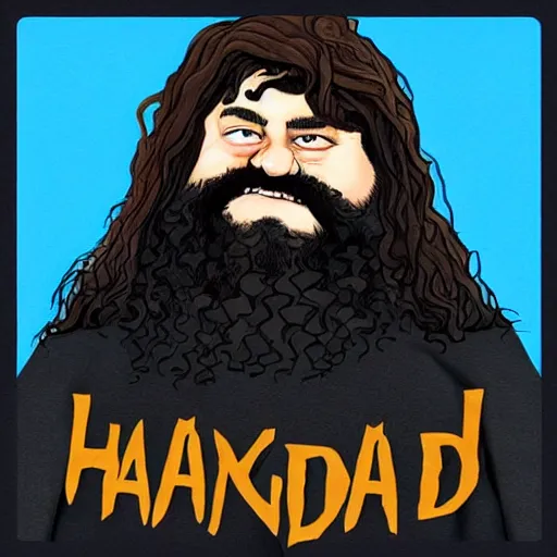 Prompt: Hagrid as a SoundCloud rapper