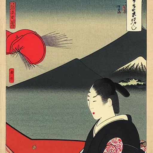 Image similar to ukiyo - e art of hong kong