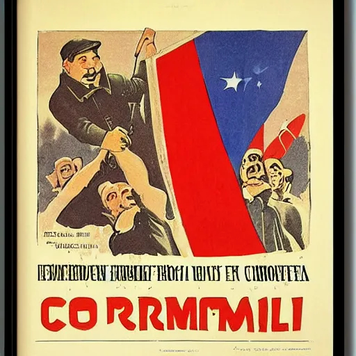 Image similar to color poster of the communist propaganda by adolphe millot