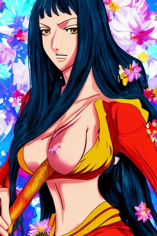 Prompt: Nico Robin from One Piece. Screenshot. Art from Pinterest. Colorful. 4K.