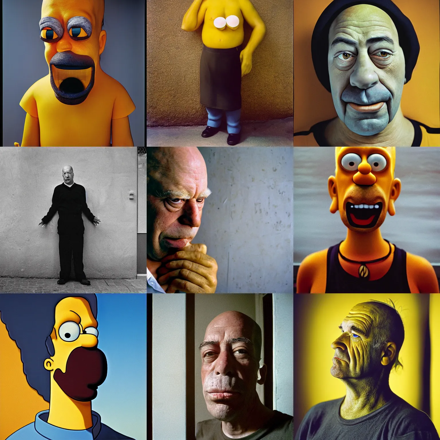 Prompt: portrait photograph of homer simpson by steve mccurry