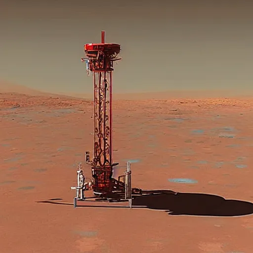 Prompt: an oil derrick on mars