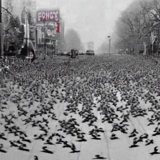 Image similar to alex jones getting attacked by an army of gay frogs, world war 2 video footage, historic,