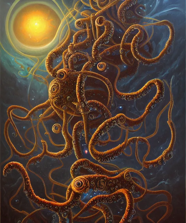 Image similar to an oil on canvas painting, polycount, surrealism, surrealist, lovecraftian, cosmic horror, high detail