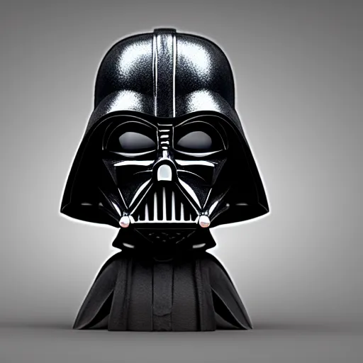 Image similar to artstation darth vader bobble head, small but fierce, very detailed, portrait, high contrast, unreal engine 5