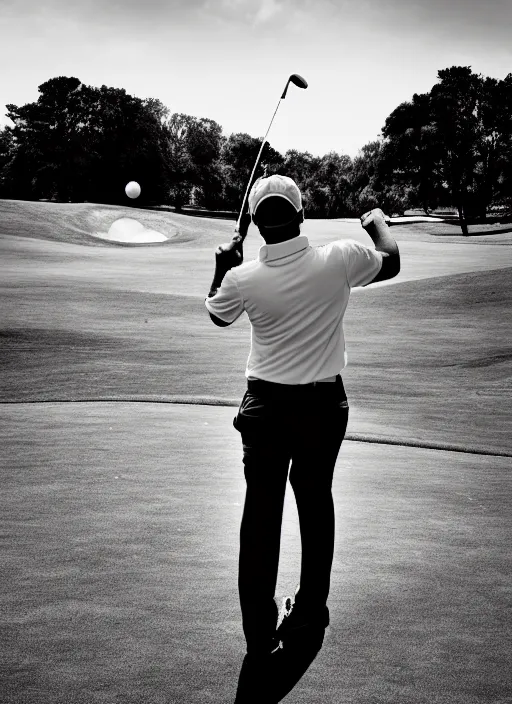 Image similar to golfing black and white portrait white sky in background