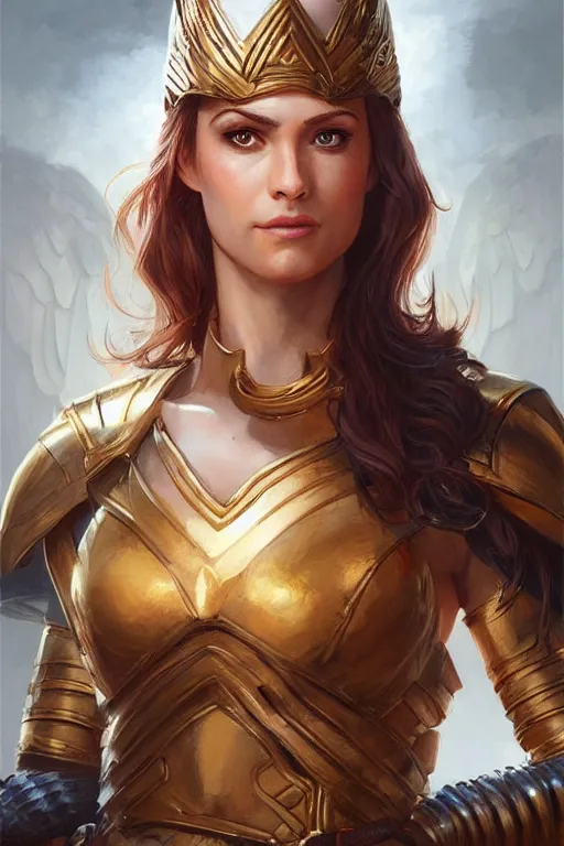 Image similar to amazon valkyrie athena, d & d, fantasy, portrait, highly detailed, headshot, digital painting, trending on artstation, concept art, sharp focus, illustration, art by artgerm and greg rutkowski and magali villeneuve