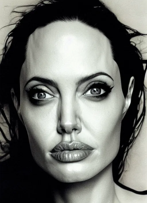 Image similar to close - up portrait of angelina jolie, fine art photo portrait by paolo roversi,