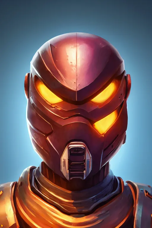 Image similar to epic mask helmet robot ninja portrait stylized as fornite style game design fanart by concept artist gervasio canda, behance hd by jesper ejsing, by rhads, makoto shinkai and lois van baarle, ilya kuvshinov, rossdraws global illumination radiating a glowing aura global illumination ray tracing hdr render in unreal engine 5