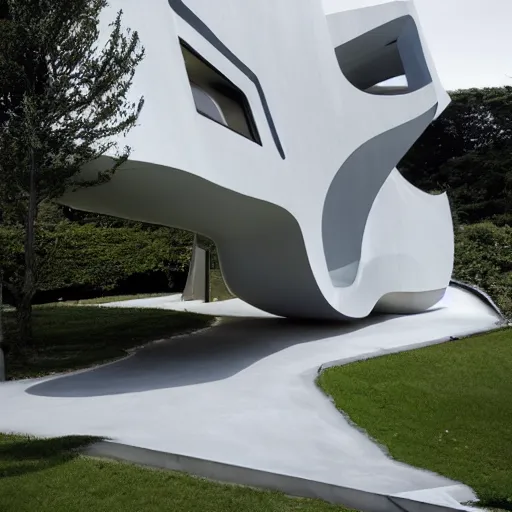 Image similar to house designed by zaha hadid