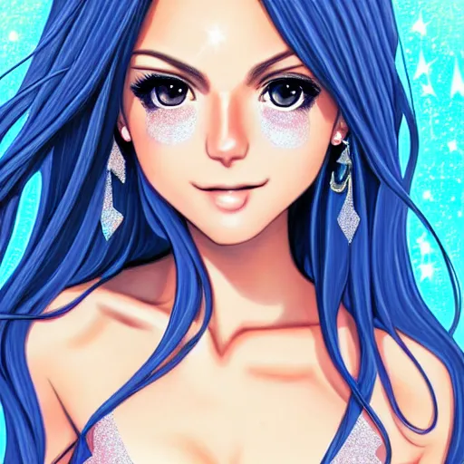 Image similar to close up portrait of a cute victoria justice glitter diamonds by range murata new type magazine uhd 8 k depth of field sharply crisply 3 d digital manga art complimentary coloring radiantly greatly artistic ultraly trending on pinterest winner of illustrator award