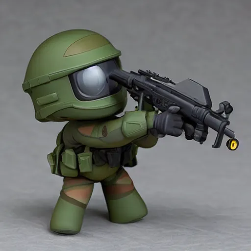 Image similar to pixar 3 d swat team as nendoroid, side view, 8 k hd dof, kodak film,