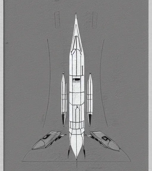 Geometric mining spaceship, drills on the front. | Stable Diffusion