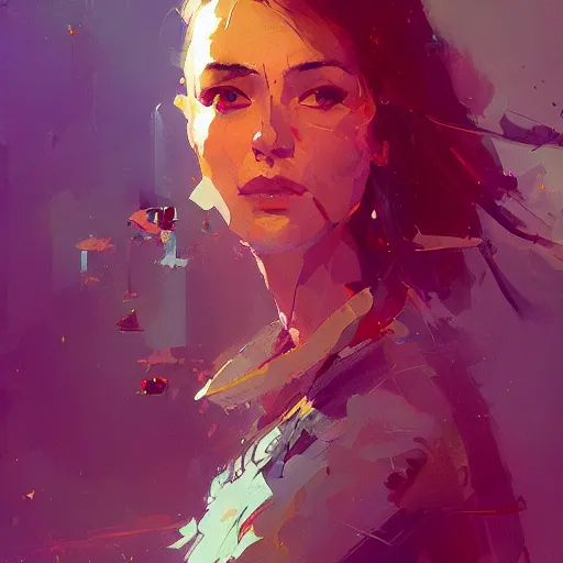 Prompt: portrait of a beautiful woman, style of John Berkey, Syd Mead, Anton Fadeev, Ismail Inceoglu, Ivan Shishkin, Greg Rutkowski, Marc Simonetti, Zac Retz