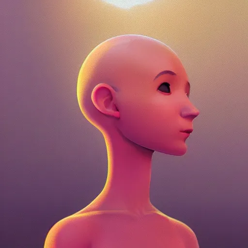 Image similar to Portrait of a faceless head, no eyes, no ears, no hair, mattepainting concept Blizzard pixar maya engine on stylized background splash comics global illumination lighting artstation lois van baarle, ilya kuvshinov, rossdraws