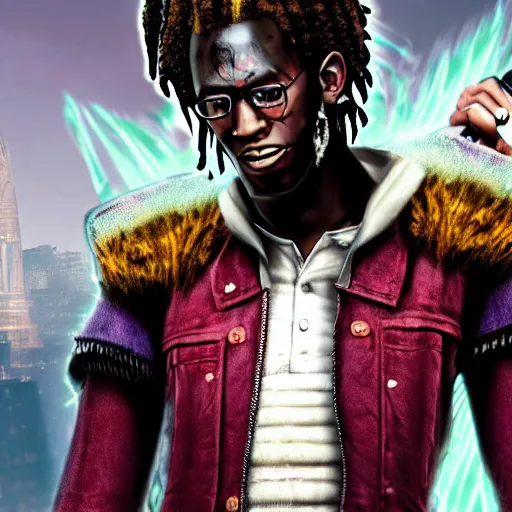 Image similar to young thug, as a character in tekken