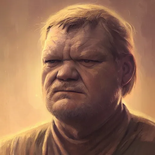 Image similar to portrait of a man by greg rutkowski, he looks like brendan gleeson, wearing the military fatigues of the corellian confederation, star wars expanded universe, he is about 5 0 years old, highly detailed portrait, digital painting, artstation, concept art, smooth, sharp foccus ilustration, artstation hq