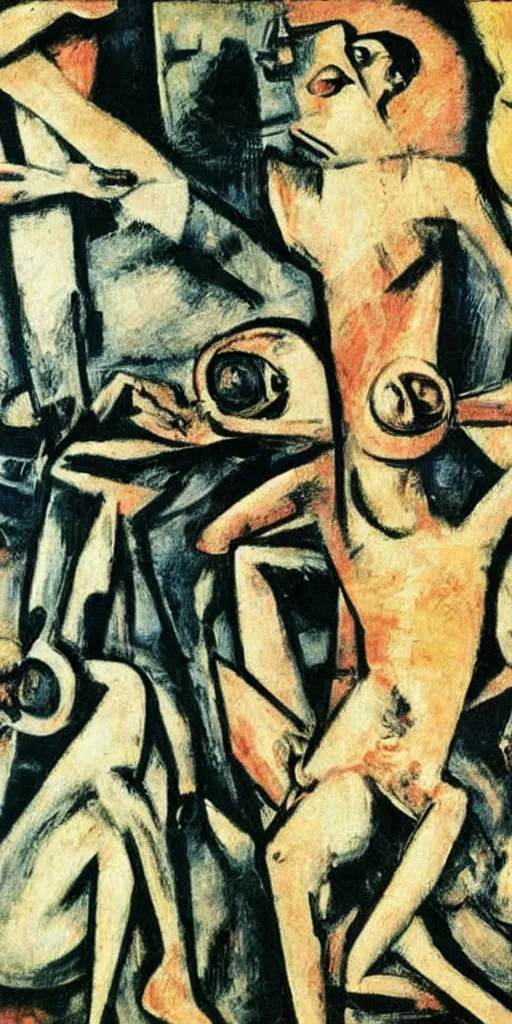 Image similar to time does not exist anymore by max beckmann