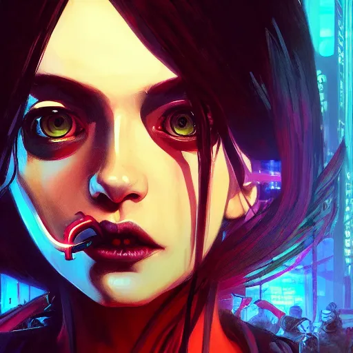 Image similar to A potrait of a cyberpunk skull with big eyes, fine-face, realistic shaded perfect face, fine details. Night setting. Very anime style. Realistic shaded lighting poster by Ilya Kuvshinov katsuhiro, magali villeneuve, artgerm, Jeremy Lipkin and Michael Garmash, Rob Rey and Kentarõ Miura style, trending on art station