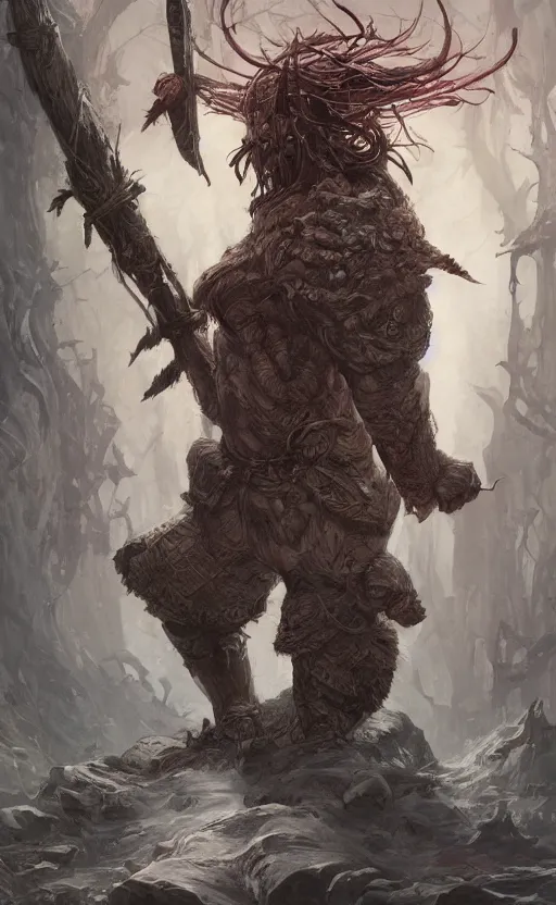 Prompt: last dwarf suvivor is decapitated by elven of forest with dagger, front game card, drark, marvel comics, dark, intricate, highly detailed, smooth, artstation, digital illustration by ruan jia and mandy jurgens and artgerm and wayne barlowe and greg rutkowski and zdislav beksinski