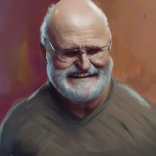 Image similar to Portrait of internet meme hide the pain harold, by greg rutkowski, artstation, award winning, stock photo