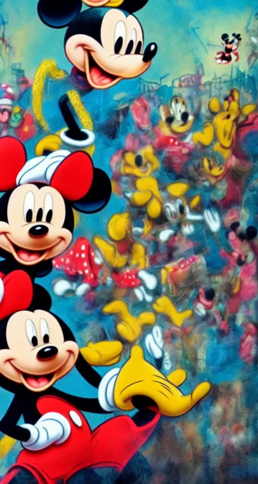 Prompt: mickey mouse at a rave, hyper detailed, realistic, cinematic