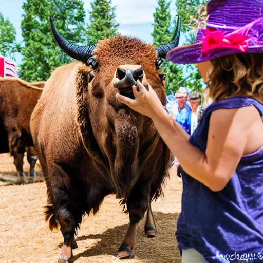 Image similar to fair rides petting zoo bison focus photography