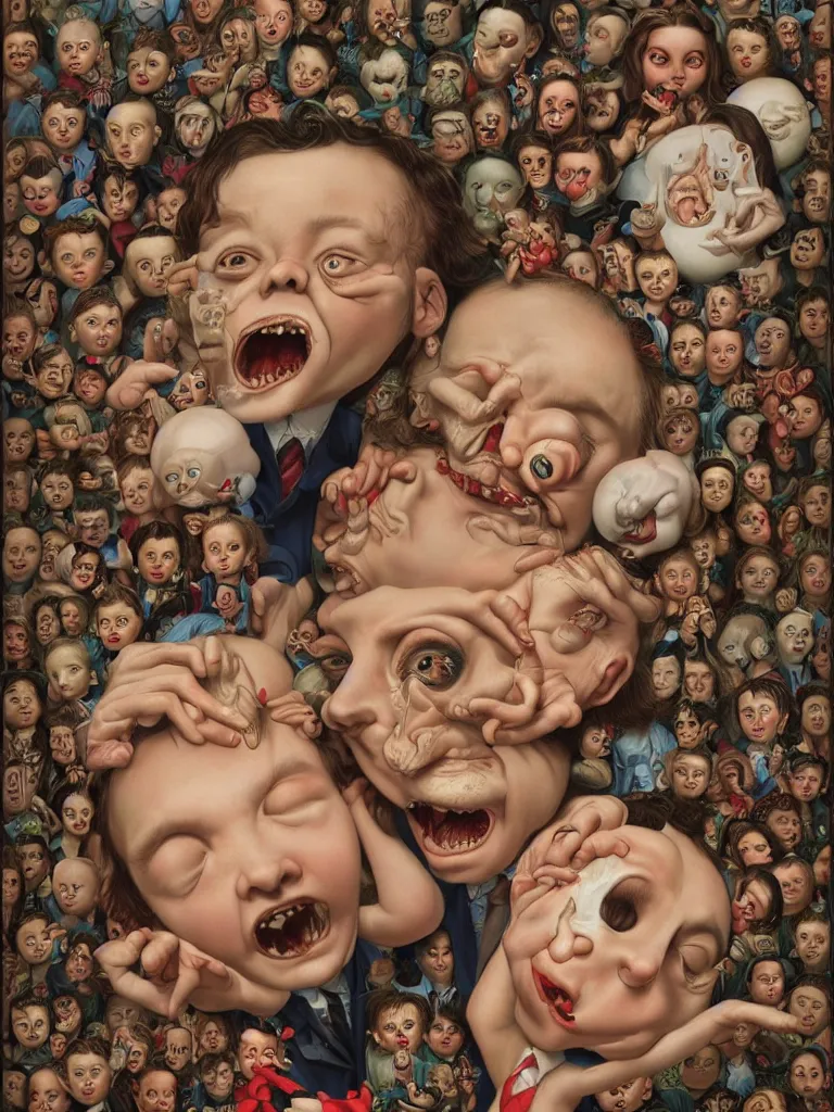 Image similar to I saw the best minds of my generation destroyed by madness Mark Ryden and Alex Gross, Todd Schorr highly detailed