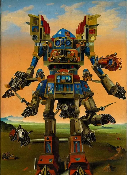 Image similar to mecha warrior robot by Jan van Eyck