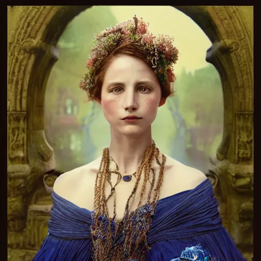 Image similar to photo portrait of a beautiful bewitching female, zeiss lens, detailed, symmetrical, centered, by edward robert hughes, annie leibovitz and steve mccurry, david lazar, jimmy nelsson, greg rutkowski and alphonse mucha, breathtaking, 8 k resolution, extremely detailed, beautiful, establishing shot, artistic, hyperrealistic, beautiful face, octane render