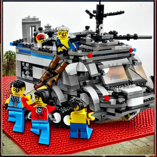 Prompt: lego playset, saving private ryan