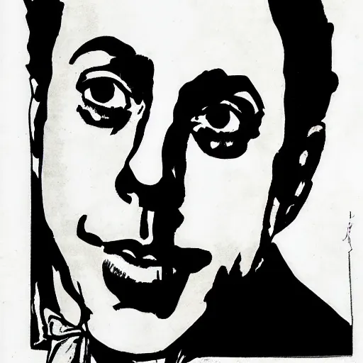 Prompt: jerry seinfeld, portrait, by guido crepax