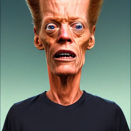 Image similar to uhd photorealistic beavis, correct face, photo by annie leibowitz